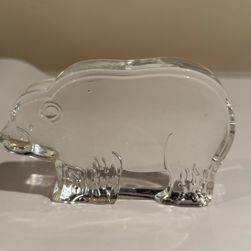 Vintage Dansk Crystal Zoo‎ Bear Paperweight Naiad Einsel Design, Mid-Century